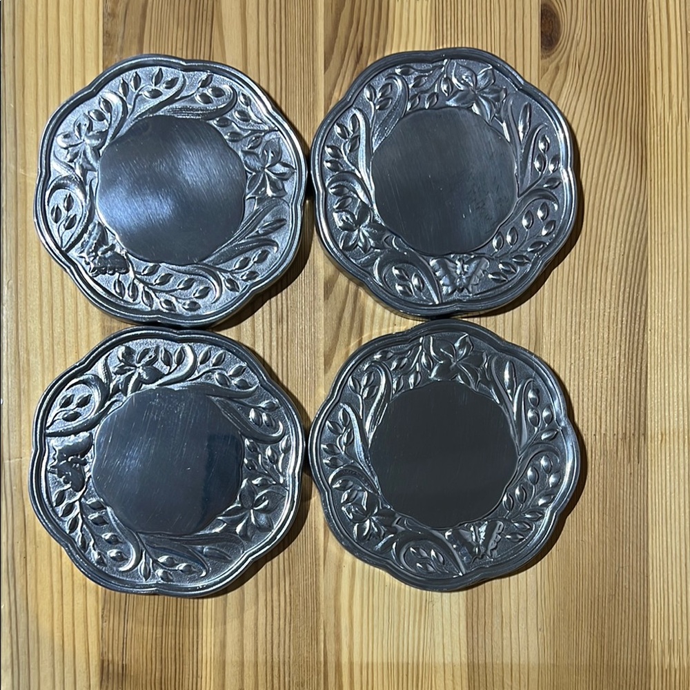 Elegant Silver Coasters Set